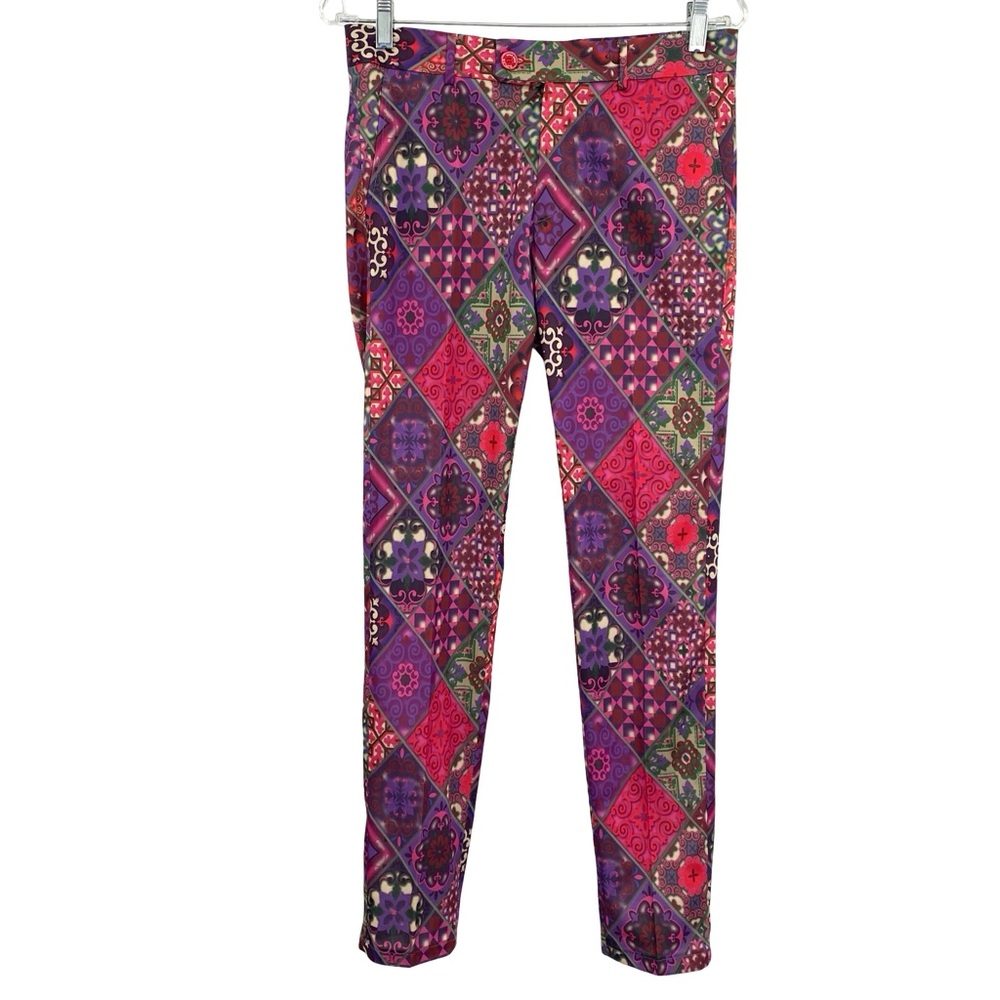 DJ Plus Men’s Patchwork Print Slim Fit Pants